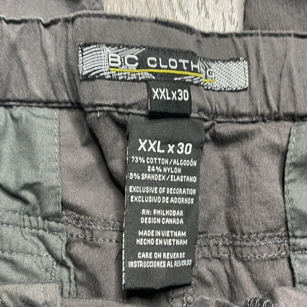 BC Clothing Men Lightweight Convertible Stretch Cargo Pants & Shorts, sz XXLx30 - Picture 2 of 11